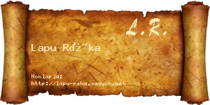 Lapu Réka névjegykártya